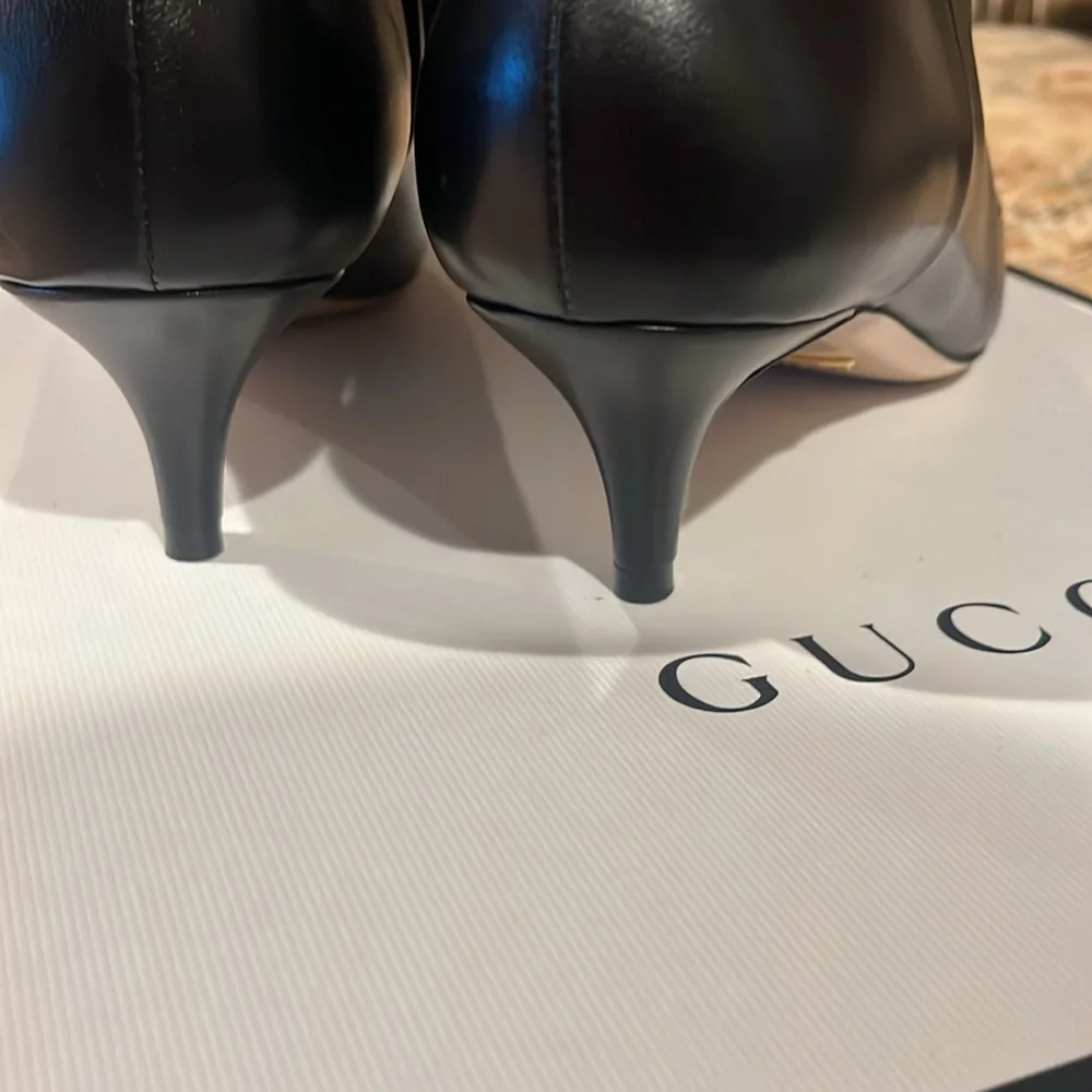 Gucci Kitten heel ankle boots Black womens 41-1/2 almost new!!!! authentic - Picture 5 of 10